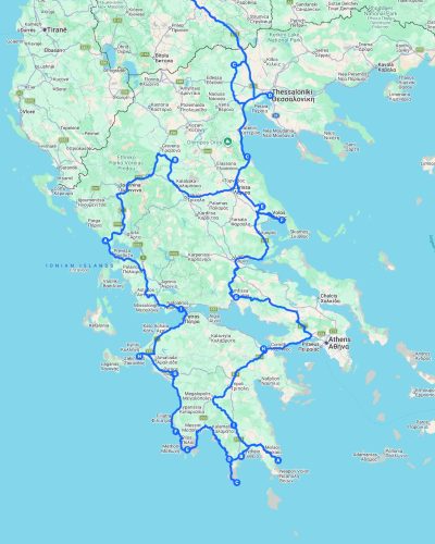 greece map roadtrip